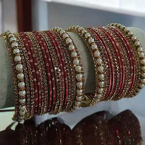 Factory Direct Sales Copper Alloy Silver Plated Geometric Trendy Bangles Sets <b>Islamic</b> Religious Women's Churiyan Sets Adults - Product Image 2