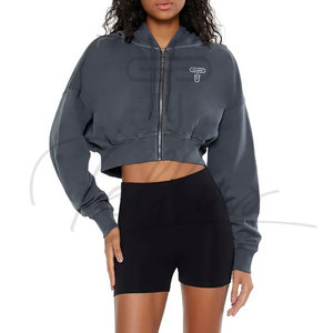 2026 Customised Street Wear Fashion Logo Custom <b>Crop</b> <b>Top</b> Hoodie Lightweight Seamless High Quality Breathable Women's Plus Size - Product Image 2