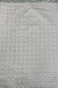 Tissu de broderie en satin Malai pour les tenues indo-occidentales pour les Sherwanis et l'artisanat de vêtements ethniques de mariage - Product Image 3