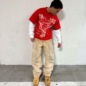 New Arrival Heavyweight Cotton Long Sleeve Tshirt Screen Print Double Layer T shirt For Men Double Layer Longsleeves Shirt - Product Image 5