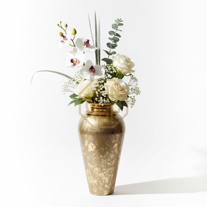 Florero de Metal Premium para Piso, Acabado de Latón con Esmalte Antiguo de Lujo, Decoración para el Hogar, Venta al por Mayor Directa de Fábrica - Product Image 1
