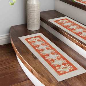 Geometric Step Rug, Kilim Design Rug, Orange Rug, Modern Rug - Product Image 5