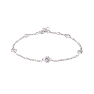 Pulsera Constelación con Diamante Cultivado en Laboratorio de 0.5 CT, Certificado IGI, Cadena Delicada de Oro Blanco de 10KT, para Boda o Compromiso, Lujo Minimalista - Product Image 1