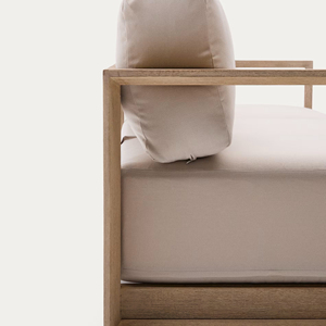 Muebles de exterior de tres plazas Combinación de madera de teca natural con cojín La mejor calidad-Kayana - Product Image 5