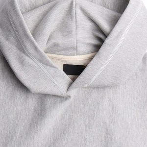 Gris clair 100% coton pull à capuche doux polaire intérieur mince confortable vêtements d'hiver capuche réglable spacieux OEM Service impression - Product Image 6