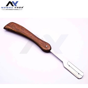Navaja de Afeitar Profesional de Primera Calidad con Hoja de Acero Inoxidable Reemplazable y Mango de Madera Natural para Afeitado Facial - Product Image 6