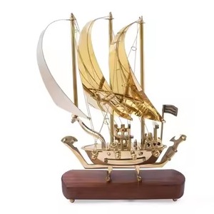 Amazing Sculpture New Finest Quality Nautique Decors Vintage Brass And Wooden Showpiece Elegant Wooden Stand - Product Image 2