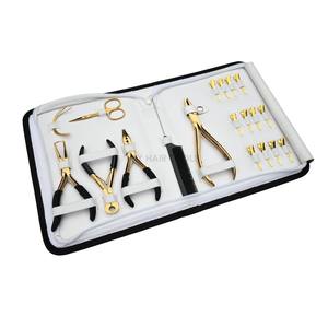 Kit d'outils pour extensions de cheveux comprenant un plieur plat, un pince à retirer les micro-perles, un coupe-liant, des aiguilles à coudre, des clips en acier inoxydable - Product Image 6