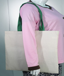 Bolsa de compras de lona de algodón orgánico 100% logotipo personalizado cremallera impresa reutilizable compras de comestibles en blanco para promoción - Product Image 5