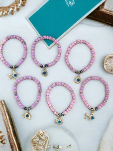 DAFNI BIG PAZAR Handmade Elastic Beaded Stone Crystal Bracelet Unisex <b>Gift</b> for Mother's Day Valentine's Day Made Istanbul Model - Product Image 1
