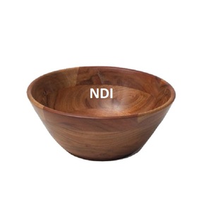 Cuencos de madera para servir galletas de frutas o nueces secas de diseño moderno, cuenco de madera de Acacia para servir y mezclar ensaladas multiusos - Product Image 2
