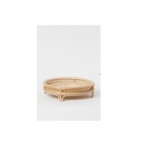 Exclusive Quality Rattan <b>Tray</b> With Work <b>Round</b> Shape Food <b>Serving</b> <b>Tray</b> From Manufacturer in India - Product Image 1