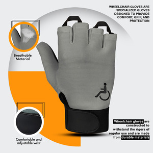 Sheep Grain Leather Wheelchair Gloves Full Thumb Active Lifestyle Gloves to Boost Mobility Weight Lifting Custom Logo Design - Product Image 3