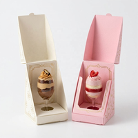 Boîte à gâteau pliable personnalisée avec logo Enten, boîte d'emballage pour gâteau de la Saint-Valentin, boîte d'emballage pour cupcakes en verre