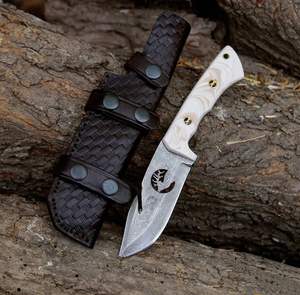 Hot Selling Premium Handmade High Quality Damascus Steel Cutout Bushcraft Outdoor Survival Hunting <b>Knife</b> Customized with <b>Sheath</b> - Product Image 5