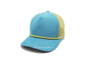 Snapback en maille velours côtelé avec logo brodé à 5 panneaux, mode vintage et élégante pour l'extérieur, vendeur fabriqué au Vietnam - Product Image 2
