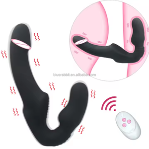 Vibromasseurs gode lesbien <span class=keywords><strong>double</strong></span> face télécommandés à 10 vibrations - Product Image 2