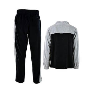 Mens Designer Velour Tracksuit Set with Zippered Pockets Soft Touch <b>Fabric</b> Ideal for Comfort and Fashion <b>Grey</b> Black - Product Image 5