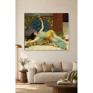 Fida Godward Femme reposant sur une peau de tigre, impression sur toile - Product Image 4