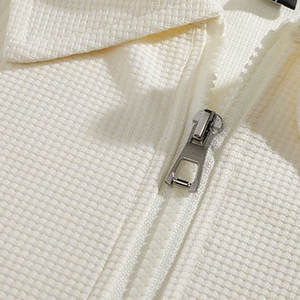 OEM de alta calidad de estilo deportivo de las mujeres de gran tamaño media cremallera Sudadera de manga larga de algodón cuello de hombro caído pulóver con pantalones - Product Image 3