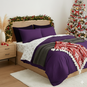 <b>Queen</b> <b>Size</b> Holiday Flat <b>Sheet</b> Lightweight Breathable 400TC Microfiber Hospital Use All-Season - Product Image 5