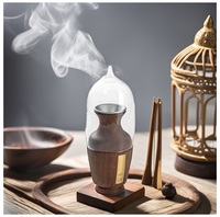 Brûleur d'encens Bakhoor en bois de pin arabe, best-seller 2027, diffuseur d'aromathérapie de luxe écologique et biologique au parfum de rose et d'Oud