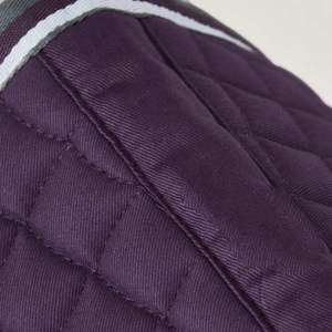 Tapis de selle de dressage tout usage pour l'équitation 100% coton | Tapis de selle équestre carré rembourré doux avec garniture bicolore - Product Image 4