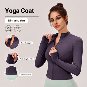 Hoogwaardige dames sportkleding, slanke fitnessjas met volledige rits, Europese maat, geschikt voor hardlopen, gym en yoga - Product Image 1
