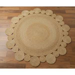 Nouveau tapis en jute bohème personnalisé, tapis tissé à la main en fibres naturelles, tapis rond en jute tressé pour la décoration de la maison - Product Image 2