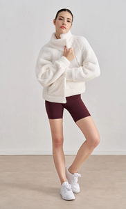 Veste de sport en polaire pour femme, design à col montant, coupe-vent, fermeture éclair, manches longues, pour la salle de sport, le fitness, l'entraînement athlétique, le yoga - Product Image 6