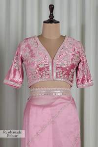 Saree de seda de organza suave pura con hermosas impresiones florales, con trabajo manual pesado, secuencia en todo el saree con borde de secuencia - Product Image 2