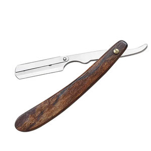 Maquinillas de afeitar Mango de madera Maquinillas de afeitar de garganta cortadas con logotipo personalizado Maquinilla de afeitar de una sola hoja para hombres - Product Image 1