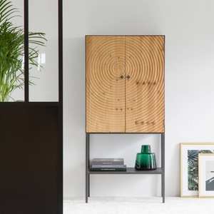 Armoire à bûches en pin et métal - Product Image 2