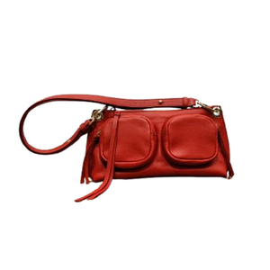 Stylish Women's Genuine <b>Burgundy</b> Leather Crossbody <b>Handbag</b> New Arrival Multi-Compartment Beading Zipper for Outdoor Use - Product Image 1