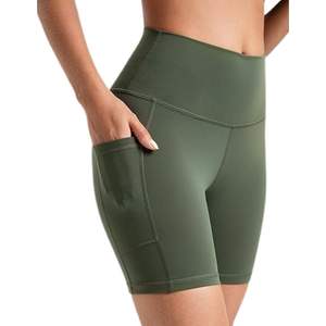 Mujeres Diseño de logotipo personalizado Cintura alta Yoga Short Seamless Scrunch Butt Lift Fitness Gym Workout Running Shorts - Product Image 6