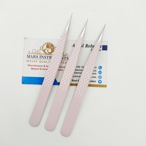 Agarre de diamante recto profesional Punta puntiaguda de acero inoxidable japonés Estilo de volumen Pinzas de pestañas antiestáticas duraderas - Product Image 1