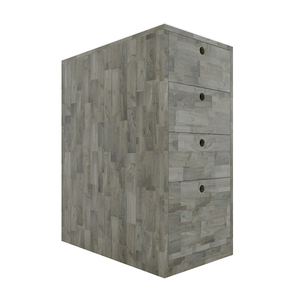 Minimalist Design Personal <b>Locker</b> with 4 Drawers 75cm High Rubber Wood TCN68020 for Office & Gym Use - Product Image 2