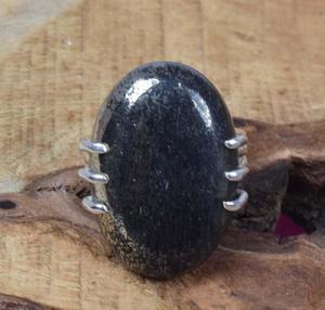 Bague Apache en argent sterling 925 de forme ovale en pierre naturelle Bijoux faits à la main Cadeau de Noël - Product Image 3