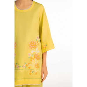 Conjunto Coordinado Cambric Bordado IPST-77207, Atuendo Casual de 2 Piezas para Primavera/Verano XS/XS, Sin Cuello, Mangas Tres Cuartos - Product Image 3