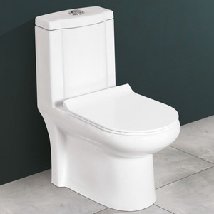 Inodoro inteligente de una pieza inteligente de lujo moderno, económico, montado en el suelo, Sensor de pie automático, calefacción de asiento remoto al ras - Product Image 1