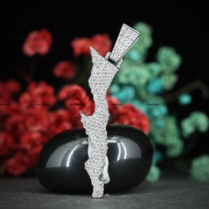 Colgante Personalizado de Estilo Popular, Probador de Diamantes, Moissanita, Estilo Hip Hop, Colgante Redondo Brillante de Plata de Ley 925 - Product Image 1