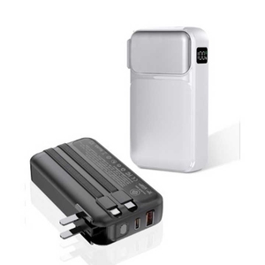 10000mAh ngân hàng điện sạc du lịch tốc độ cao 3A AC cắm adapter được xây dựng trong sạc cáp loại C 20 Wát điện sạc trạm - Product Image 2