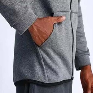Bas quantité minimale de commande haute qualité Logo personnalisé hommes sweats à capuche conception Unique votre propre coton personnalisé fermeture éclair homme sweats à capuche bases - Product Image 5