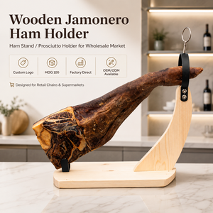 Soporte de Jamón de Madera, Exhibidor de Jamón, Soporte para Prosciutto para el Mercado Mayorista, Logotipo Personalizado, MOQ100, Directo de Fábrica - Product Image 1