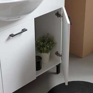 Meuble mural Ravenna blanc de 105 cm, armoire de salle de bain avec lavabo et miroir, ensembles de salle de bain haut de gamme - Product Image 3