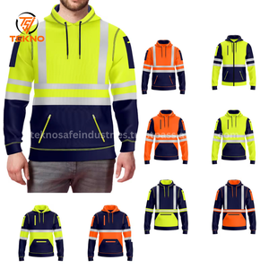Venta al por mayor de los hombres de bajo precio de trabajo de seguridad desgaste de los hombres reflectante Sudadera con capucha para la venta de alta visibilidad chaquetas de seguridad servicio OEM - Product Image 6