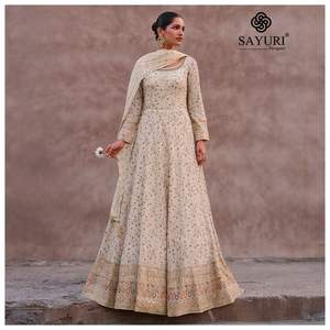 Georgette lourde avec broderie fonctionne robe Anarkali pour mariage et fête porter costume Anarkali de mariage - Product Image 3