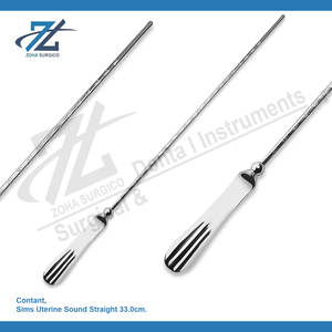 Sims Uterine Sound Maleable Straight 33,0 cm Juego de instrumentos quirúrgicos manuales de acero inoxidable Uso hospitalario C-Tick Certificado - Product Image 2