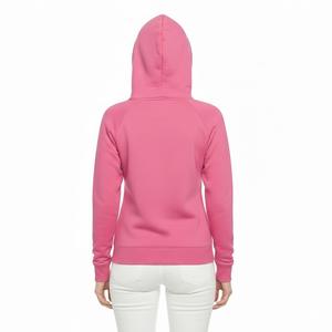Sweat-shirt à capuche rose bonbon de luxe pour femme, coupe ajustée, en molleton de coton de haute qualité, pull-over, vente en gros, streetwear, ensemble de sweats à capuche sur mesure - Product Image 2