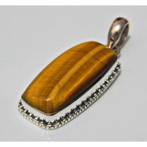 Colgante de plata esterlina 925 hecho a mano con piedra preciosa de ojo de tigre natural, regalo de joyería de plata único para ella, piedra preciosa suelta - Product Image 5